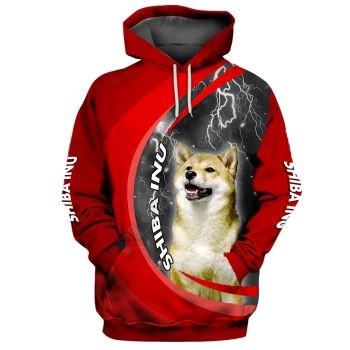 Street Red Dog Pattern Animals Hoodie