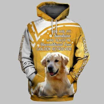 Cute Yellow Dog Pattern Animals Hoodie