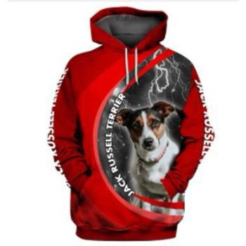 Gorgeous Red Dog Pattern Animals Hoodie