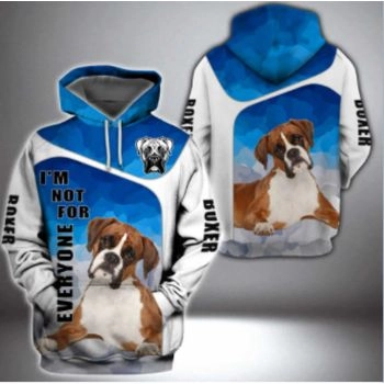 Oversize Blue White Dog Pattern Animals Hoodie