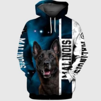 Loose And Gorgeous Blue White Dog Pattern Animals Hoodie