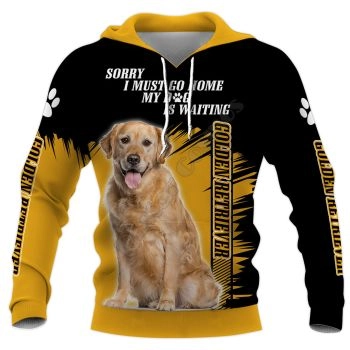 Loose Black Yellow Dog Pattern Animals Hoodie