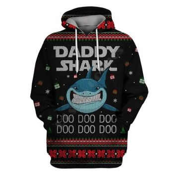  Popular And Vintage Black Shark Pattern Christmas Hoodie