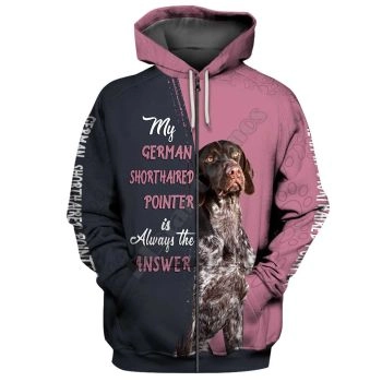 Fashion Pink Dog Pattern Animals Hoodie