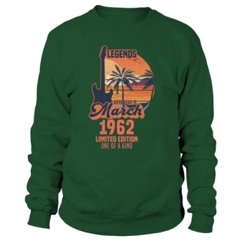 Legends March Born - Guitar 60th Birthday Sweatshirt