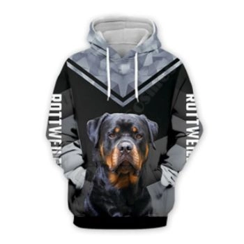 Loose Black Dog Pattern Animals Hoodie