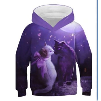  Loose And Fashion Purple Dog Pattern Animals Hoodie