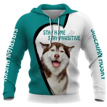 Fashion Blue White Dog Pattern Animals Hoodie