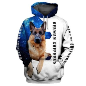 Gorgeous Blue White Dog Pattern Animals Hoodie