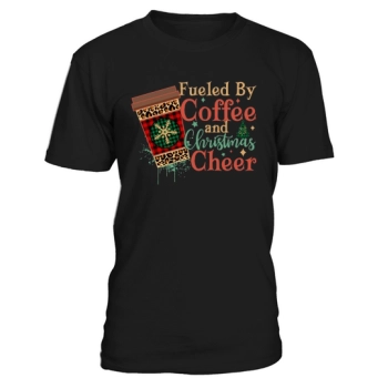 Fueled by Coffee and Christmas Cheer Retro Coffee Lover Funny Christmas