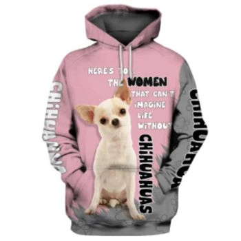 Pretty And Vintage  Pink Dog Pattern Animals Hoodie