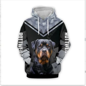 Classical And Elegance Black Dog Pattern Animals Hoodie