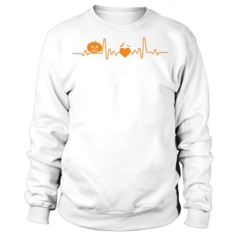 Halloween Heartbeat and Bat Graphic Sweatshirt