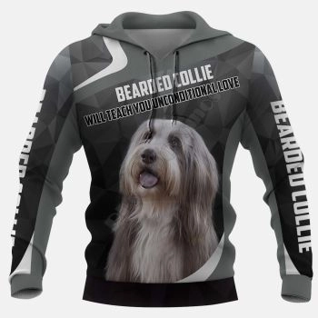 Street Grey Dog Pattern Animals Hoodie
