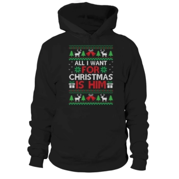 All I Want Christmas Is For Him Hoodies