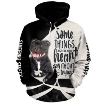 Vintage  Black Dog Pattern Animals Hoodie