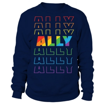 Rainbow Color ALLY LGBT Sweatshirt