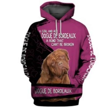 Loose And Gorgeous Pink Black Dog Pattern Animals Hoodie