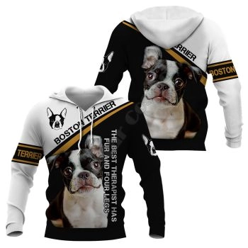 Classical And Elegance Black White Dog Pattern Animals Hoodie