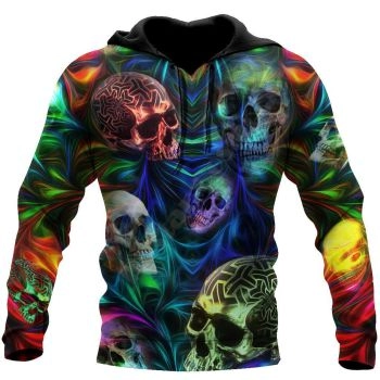 Elegance Colorful Skull Pattern Skull Hoodie