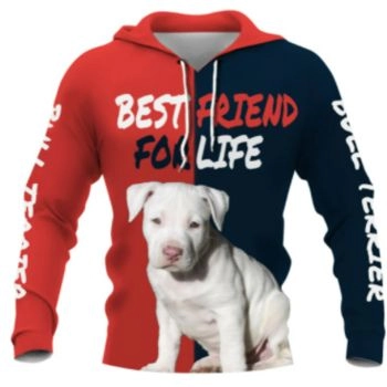 Classical And Elegance Red Blue Dog Pattern Animals Hoodie