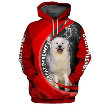 Loose Red Dog Pattern Animals Hoodie