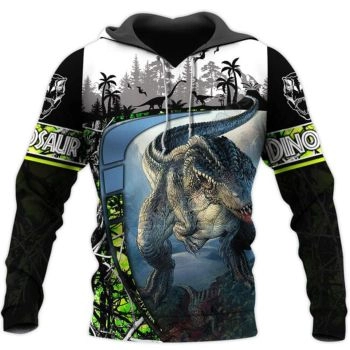 Classical  Black   Dinosaurs Pattern Animals Hoodie