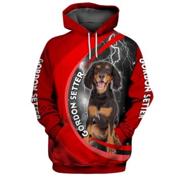 Fashion Red Dog Pattern Animals Hoodie