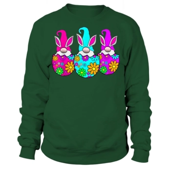 3 Easter egg gnomes colourful spring bunny ears Sweatshirt