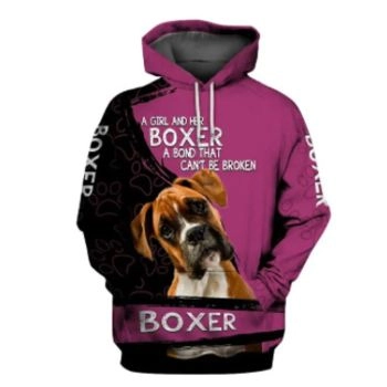  Temperament Black Pink Dog Pattern Animals Hoodie