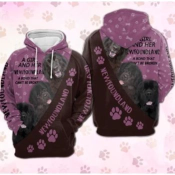 Cute Purple Dog Pattern Animals Hoodie