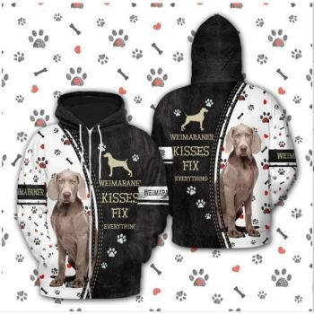 Fashion And Gorgeous Black White Dog Pattern Animals Zip-Up Hoodie