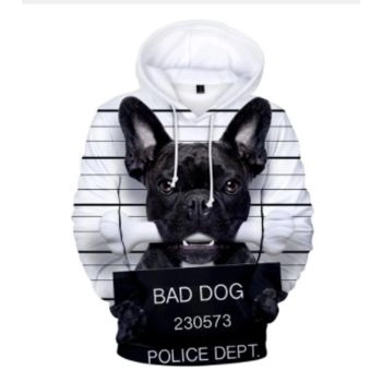 Popular Black White Dog Pattern Animals Hoodie