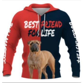 Fashion And Gorgeous Red Blue Dog Pattern Animals Hoodie