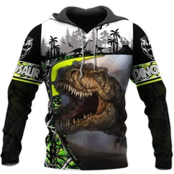 Precious Black   Dinosaurs Pattern Animals Hoodie