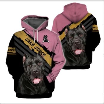 Classical And Elegance Black Dog Pattern Animals Hoodie