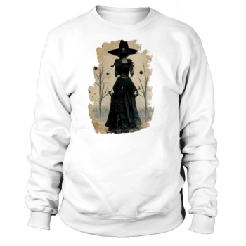 Halloween Vintage Chic Victorian Witch Silhouette Sweatshirt