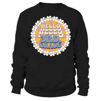 Retro Hello Third Grade Back To School 3rd Grade Sweatshirt