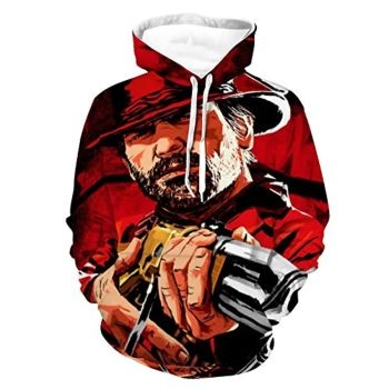 Red Dead Redemption Hoodie &#8211; John Marston 3D Print Long Sleeve Hooded Sweatshirt