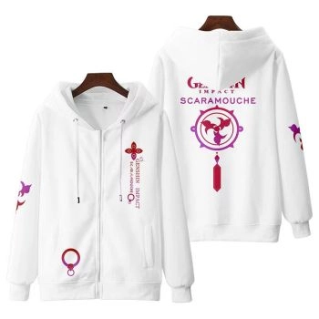 Noble Genshin Impact Scaramouche Anime Zip-Up Hoodie