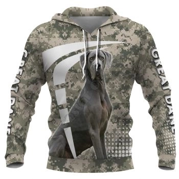 Pretty Grey Dog Pattern Animals Hoodie