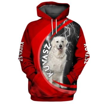 Loose Red Dog Pattern Animals Hoodie