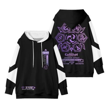 Elegant Genshin Impact Cyno Animation White Black Hoodie