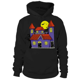 Halloween Cartoon Haunted House Hoodies