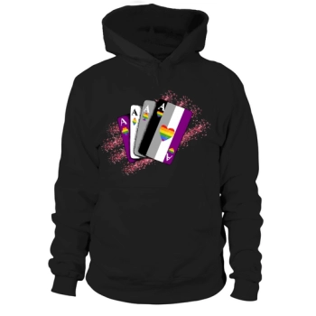 Asexual Ace Flag Playing Card Queer LGBT Hoodies