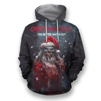 Fashion Black Skull Pattern Christmas Hoodie