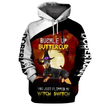 Popular Black Red Dog Pattern Animals Hoodie