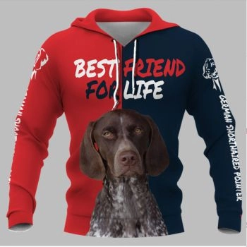 Cute Red Blue Dog Pattern Animals Hoodie