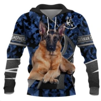 Classical And Elegance Blue Dog Pattern Animals Hoodie