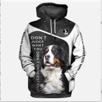 Classical  Grey Dog Pattern Animals Hoodie